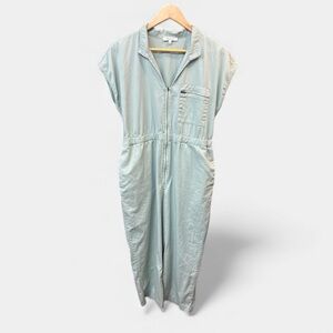 Madewell Short-Sleeve Zip-Pocket Coverall Jumpsuit Size 10 Green